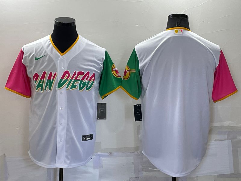 Men San Diego Padres Blank White City Edition Game Nike 2022 MLB Jersey